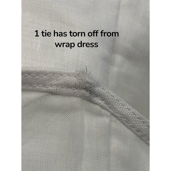 Elan White Linen Wrap Maxi Dress Boho Tiered Ruffle Beach Cottagecore M - Picture 9 of 11